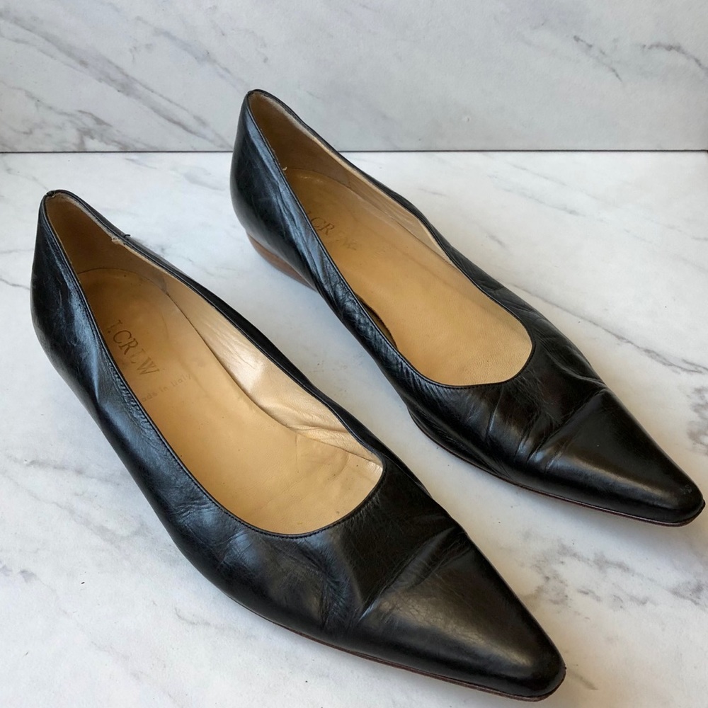 J Crew Leather Point Toe Flats